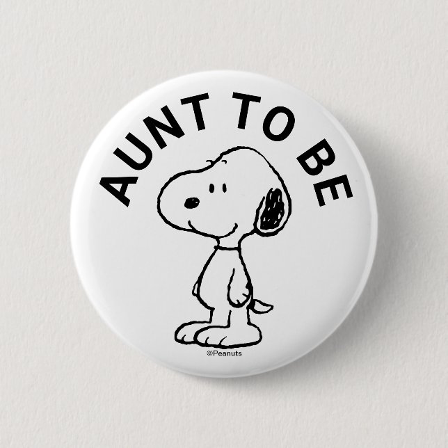 Badge Rond 5 Cm Tante Baby shower Snoopy (Devant)