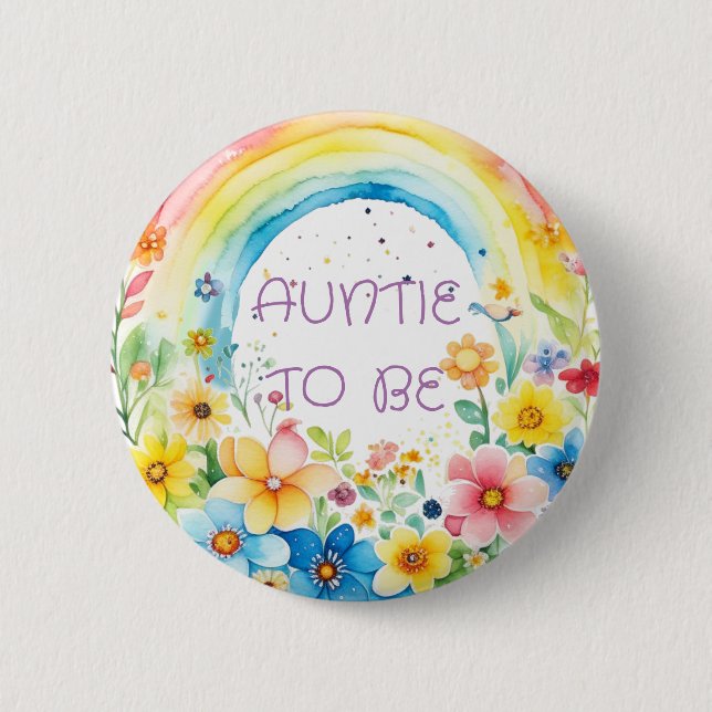 Badge Rond 5 Cm Tante | Bouton Baby shower (Devant)