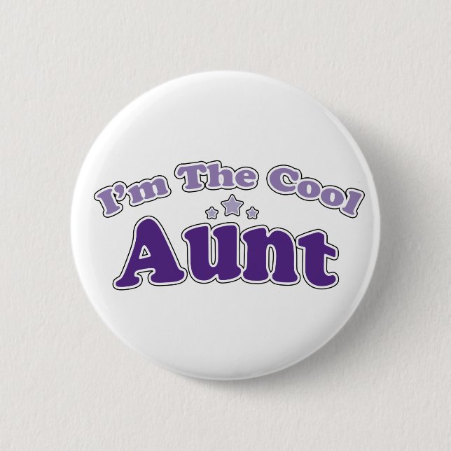 Badge Rond 5 Cm Tante cool (Devant)