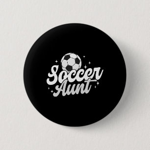Badge Rond 5 Cm Tante de football Tante fière d'un joueur de footb