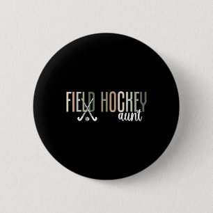 Badge Rond 5 Cm Tante de hockey sur gazon d'un joueur de hockey su