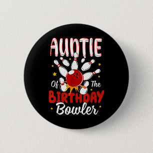 Badge Rond 5 Cm Tante De L'Anniversaire Bowler Kid Bowling Party C
