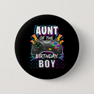 Badge Rond 5 Cm Tante De L'Anniversaire Garçon Correspondant Vidéo
