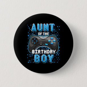 Badge Rond 5 Cm Tante De L'Anniversaire Garçon Correspondant Vidéo