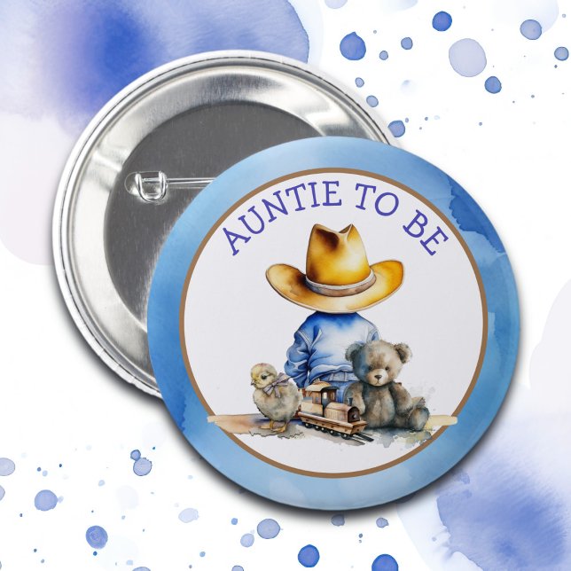Badge Rond 5 Cm Tante d'être un Lil' Cowboy | BABY SHOWER (Créateur téléchargé)