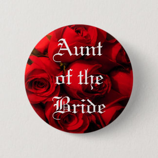 Badge Rond 5 Cm "Tante du bouquet de rose de cramoisi de jeune