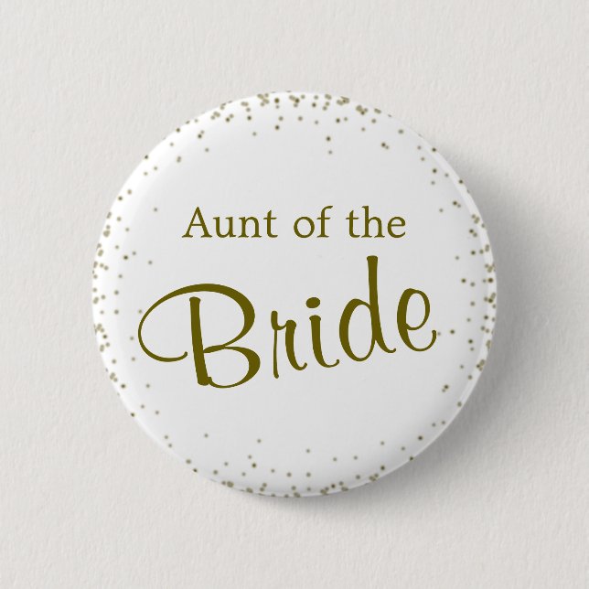 Badge Rond 5 Cm Tante du bouton Confetti de la mariée (Devant)