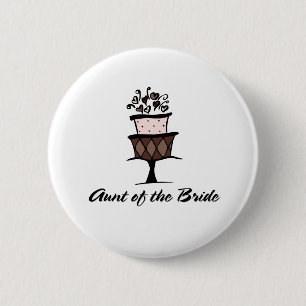 Badge Rond 5 Cm Tante du gâteau de jeune mariée