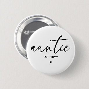 Badge Rond 5 Cm Tante Elégante Typographie Nouvelle Tante