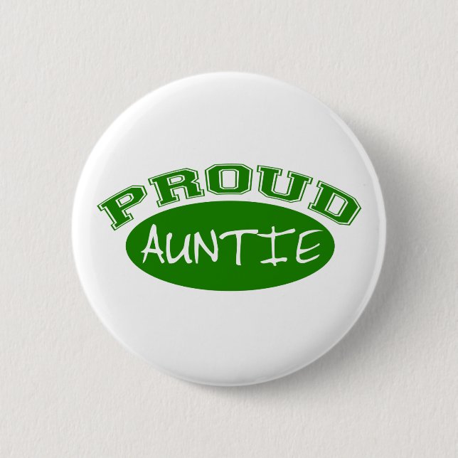 Badge Rond 5 Cm Tante fière (vert) (Devant)