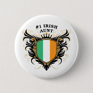 Badge Rond 5 Cm Tante irlandaise du numéro un