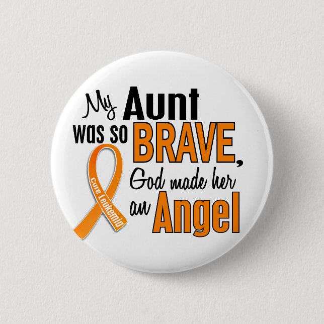 Badge Rond 5 Cm Tante Leukemia d'ange (Devant)