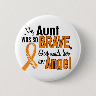 Badge Rond 5 Cm Tante Leukemia d'ange