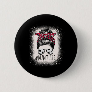 Badge Rond 5 Cm Tante Life Football Chignon Dégarni Auties Fille M