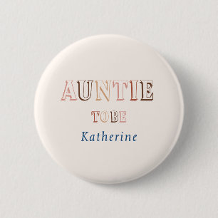 Badge Rond 5 Cm Tante Minimaliste Marron Moderne Neutre