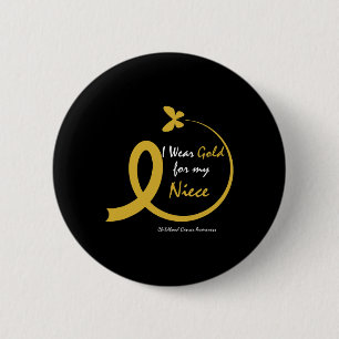 Badge Rond 5 Cm Tante Oncle Porte Or Pour Mon Nièce Cancer Infanti