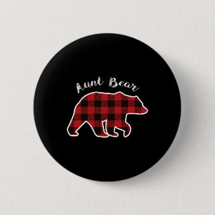 Badge Rond 5 Cm Tante Ours Femmes Rouge Plaqué Pyjama de Noël Cade