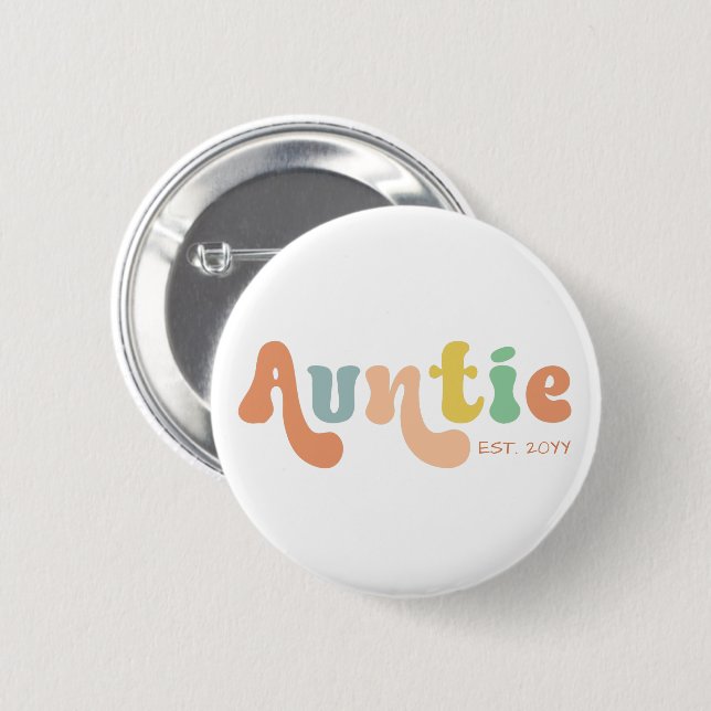 Badge Rond 5 Cm Tante personnalisée super établie | Cadeaux pour l (Devant & derrière)