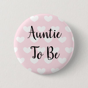 Badge Rond 5 Cm Tante pour être Baby shower de Coeurs Roses