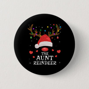Badge Rond 5 Cm Tante Reindeer Famille Correspondant Noël Tante Au
