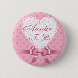 Badge Rond 5 Cm Tante rose de point de polka à être bouton de ba