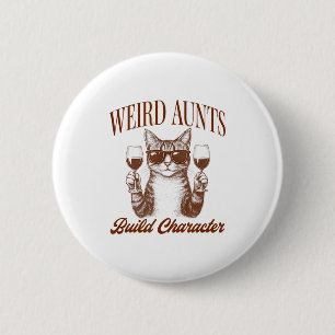Badge Rond 5 Cm Tante Sauvage Amoureuse de Chat Tante Féline Tante