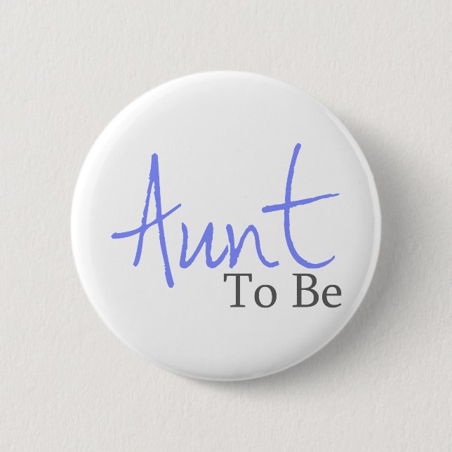 Badge Rond 5 Cm Tante To Be (manuscrit bleu) (Devant)