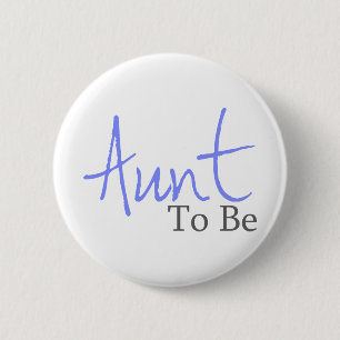 Badge Rond 5 Cm Tante To Be (manuscrit bleu)