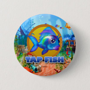Badge Rond 5 Cm Tapez le bouton de poissons