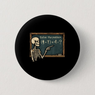 Badge Rond 5 Cm Tapis drôle de squelette d'Halloween de blague de