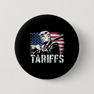 Badge Rond 5 Cm Tarifs Trump Usa Drapeau Commerce Puissance Drôle 