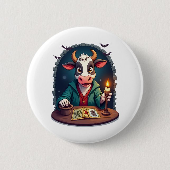 Badge Rond 5 Cm Tarot de vache de la terreur (Devant)