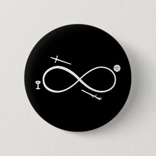 Badge Rond 5 Cm Tarot Lemniscate : Magicien & Éléments