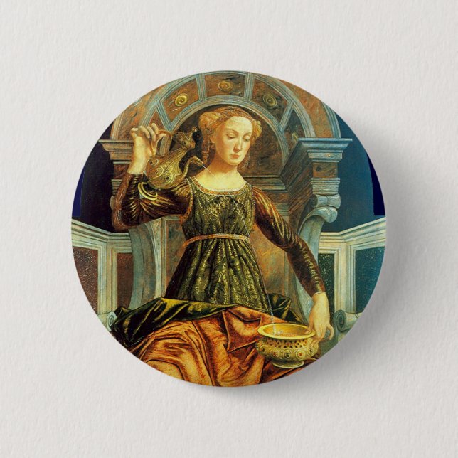 BADGE ROND 5 CM TAROTS DE RENAISSANCE ANTIQUE 14 / TEMPÉRANCE (Devant)
