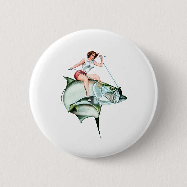 Badge Rond 5 Cm Tarpon Rider (Devant)