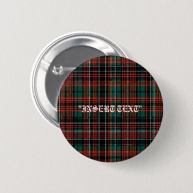 Badge Rond 5 Cm Tartan (Devant & derrière)