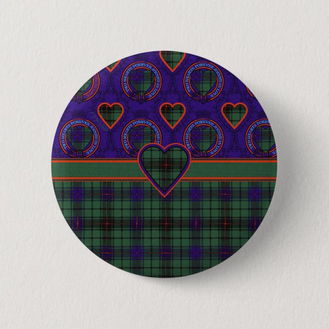 Badge Rond 5 Cm Tartan d'écossais de Davidson (Devant)