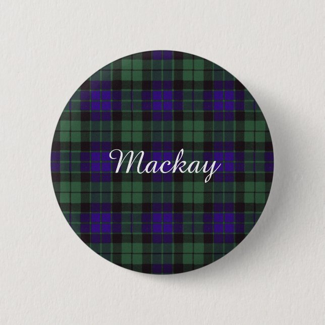 Badge Rond 5 Cm Tartan d'écossais de plaid de clan de Mackay (Devant)