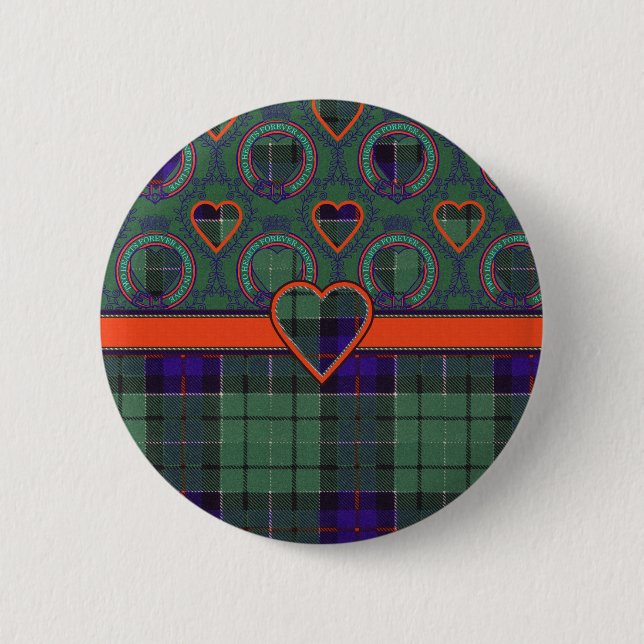 Badge Rond 5 Cm Tartan d'écossaise de Leslie (Devant)