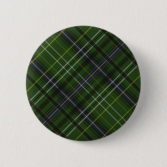 Badge Rond 5 Cm Tartan en vert (Devant)