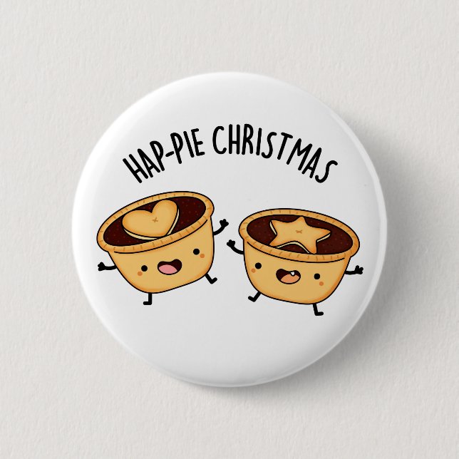 Badge Rond 5 Cm Tarte à tarte Noël drôle Pie à tarte de Noël (Devant)