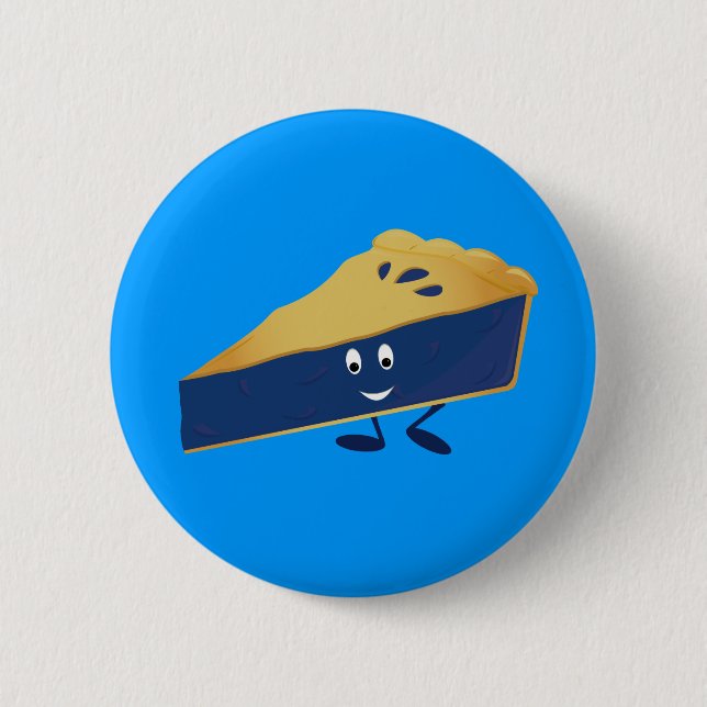 Badge Rond 5 Cm Tarte aux bleuets souriants (Devant)