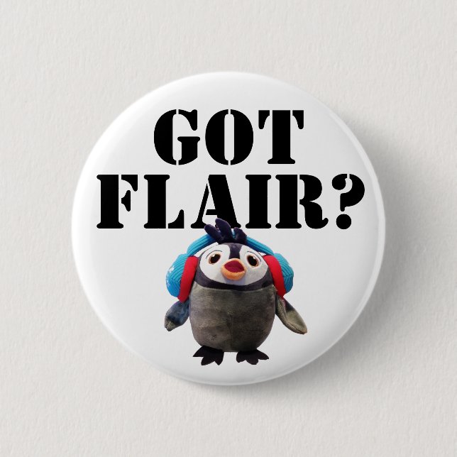 Badge Rond 5 Cm T'as du flair ? Cute Penguin (Devant)