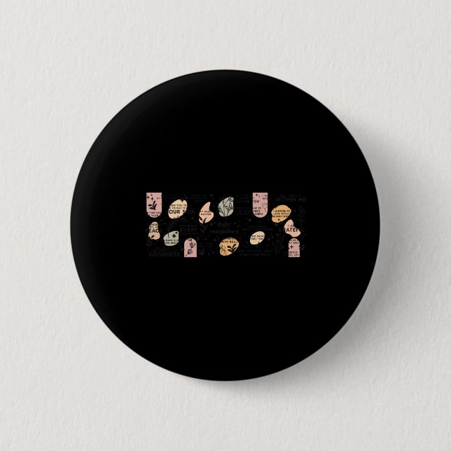 Badge Rond 5 Cm Tasse d'affirmation de rappels quotidiens  (Devant)