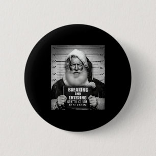 Badge Rond 5 Cm Tasse de Noël drôle de Père Noël entrant par effra