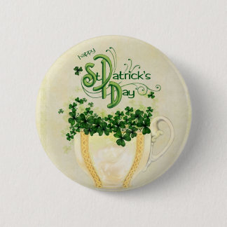 Badge Rond 5 Cm Tasse du bouton de St Patrick d'acclamation