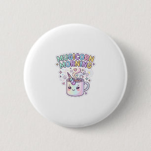 Badge Rond 5 Cm Tasse Licorne Mugicorn Matin Graphisme Zazzle Créa