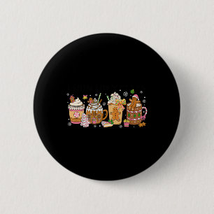 Badge Rond 5 Cm Tasses de café de Noël au latte au biscuit au pain