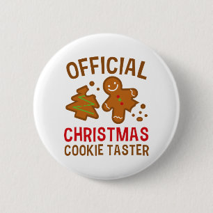 Badge Rond 5 Cm Taster officiel des cookies de Noël