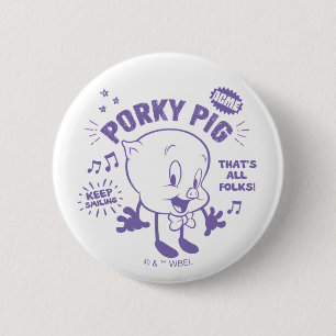 Badge Rond 5 Cm Tasty Retro Porky Pig